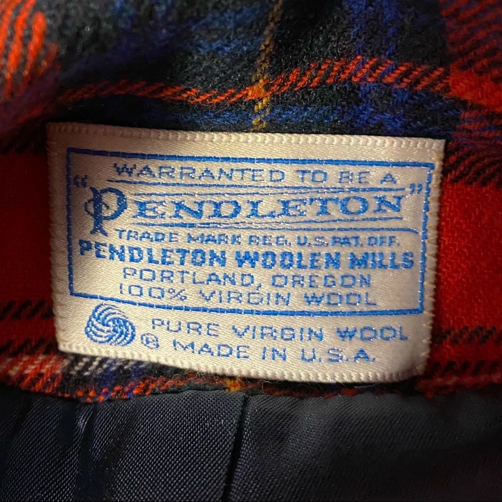 Vintage Pendleton Single Button Red Black Plaid J… - image 3